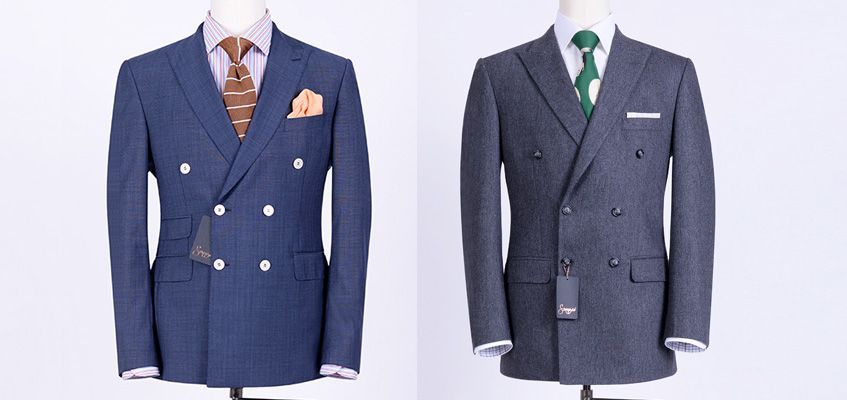 Double Breasted Office Suits Stripe 847x400