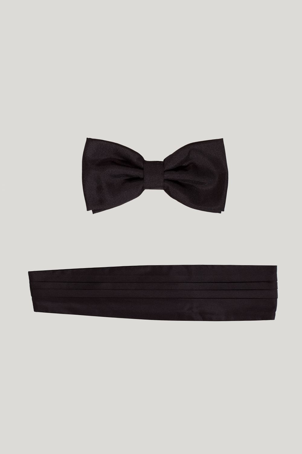 Black Silk Bow Tie & Silk Cummerbund - Senszio