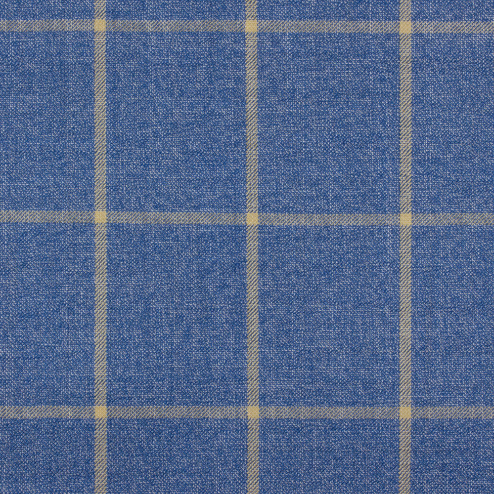 Tissage de L'Ouest Set of 2 Traditional Window Pane Plaid Blue