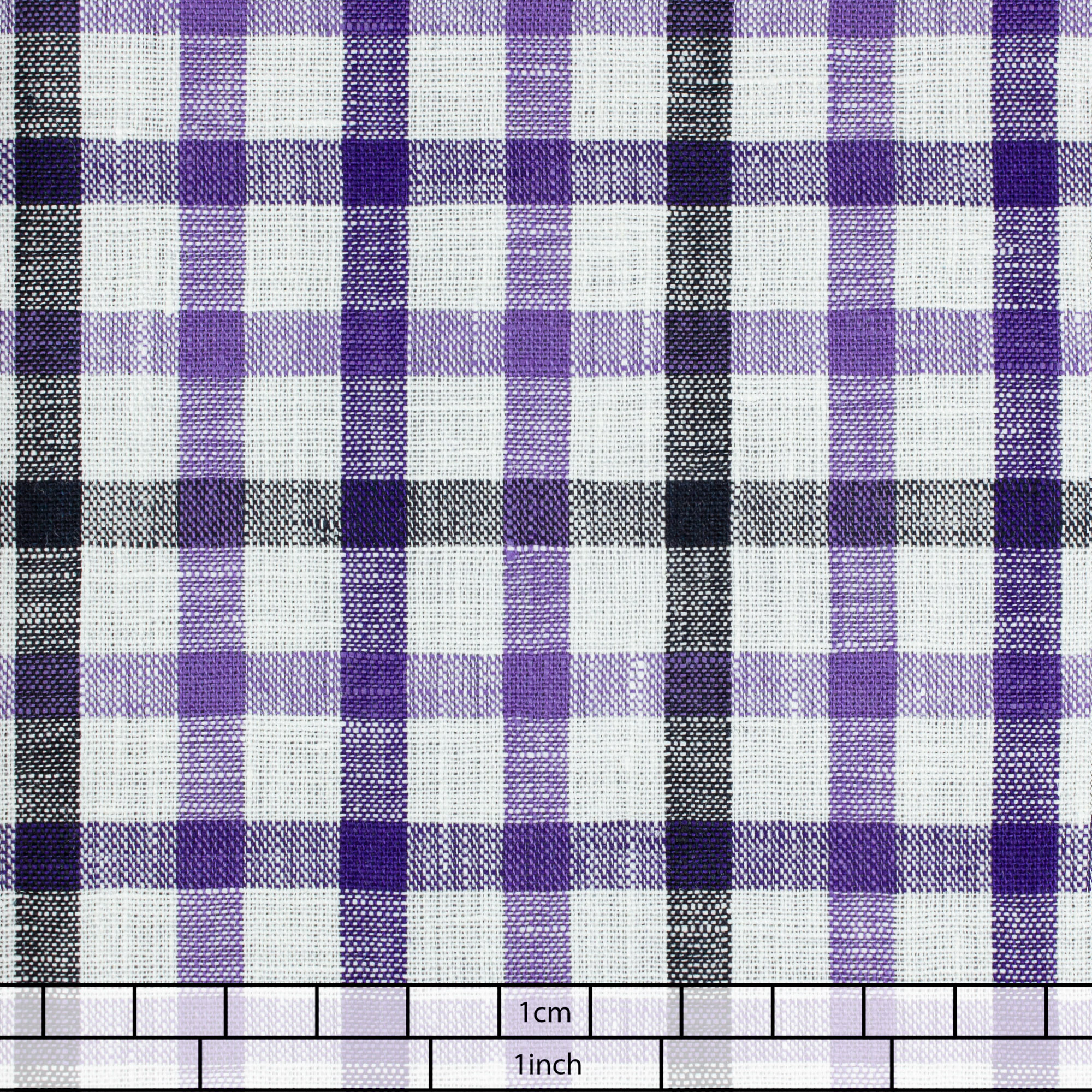 Purple & Black Check Linen - Senszio