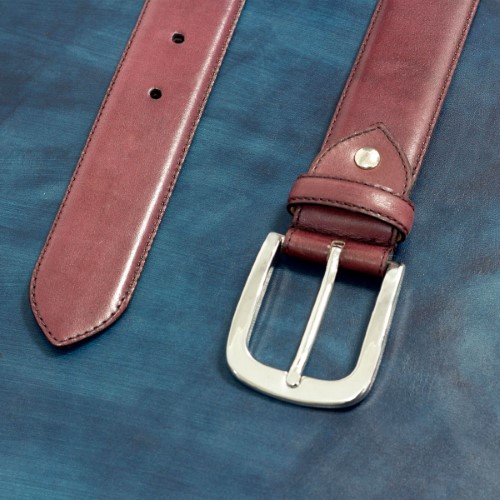 Hamptons Belt Burgundy Painted Calf