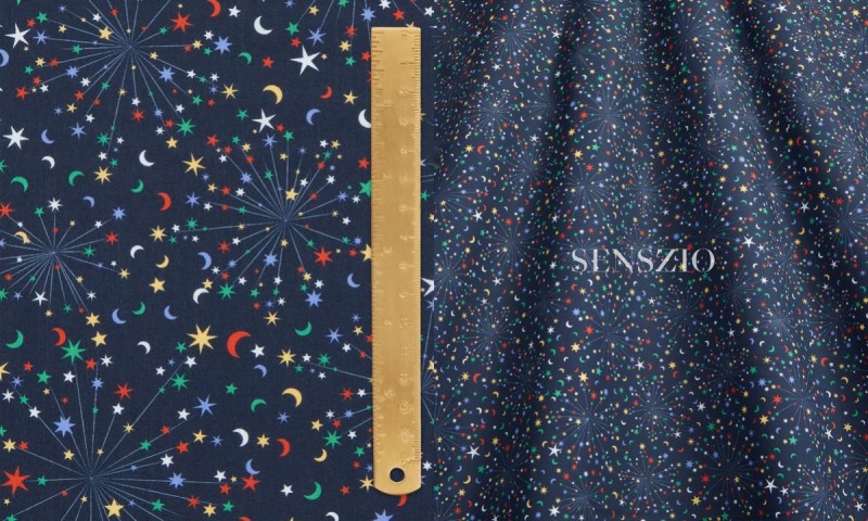 Szl1016 Colorful Stars And Moon On Navy